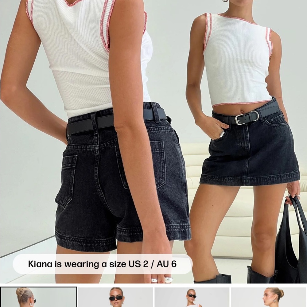 Princess Polly Black Denim skort